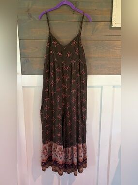 Natural Life Large Boho Wide Leg Jumpsuit Romper Crunchy Vibes Nature